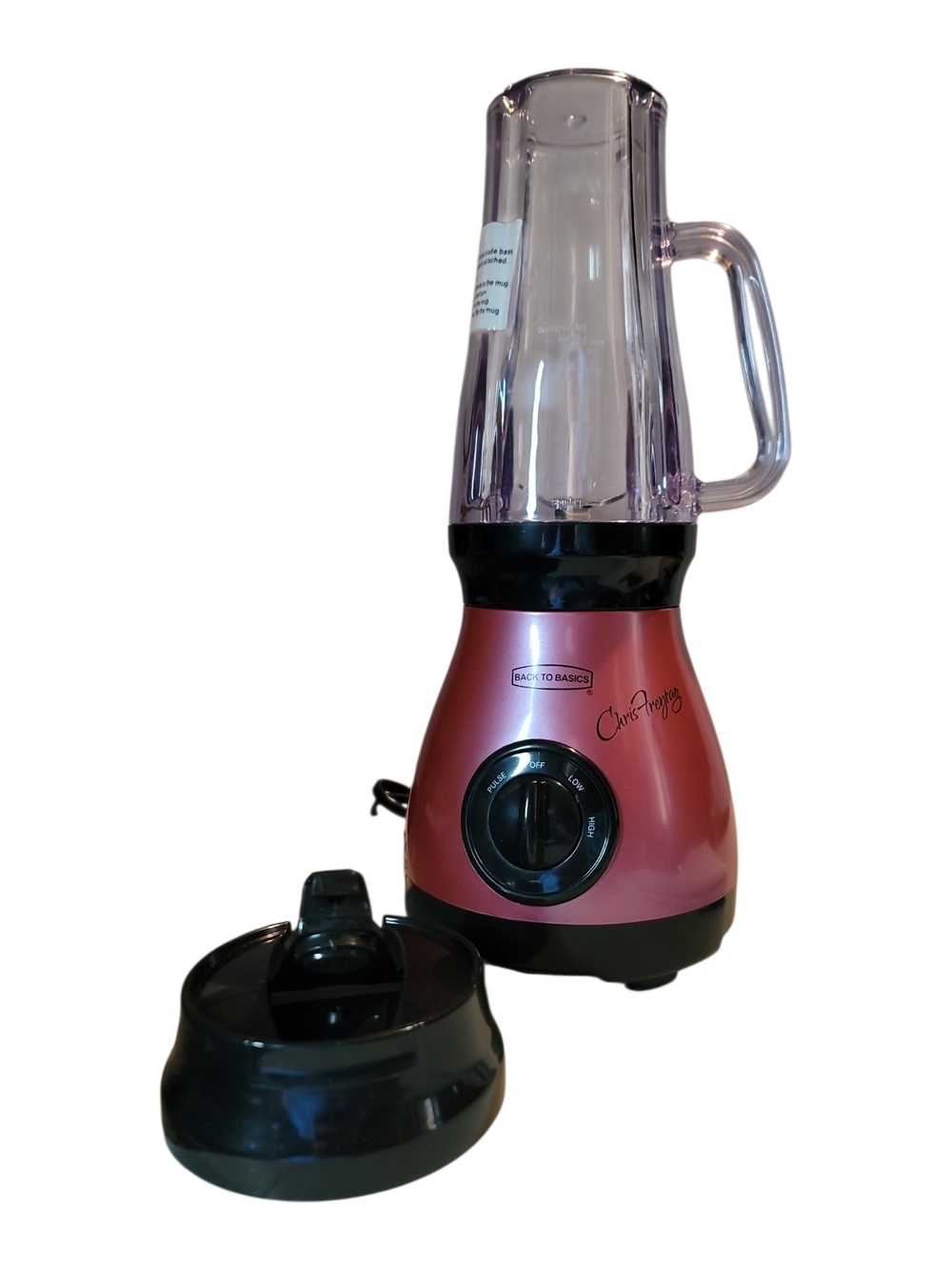 Back to Basics Chris Freytag Blender Express Pink Base To-Go Cup Smoothie